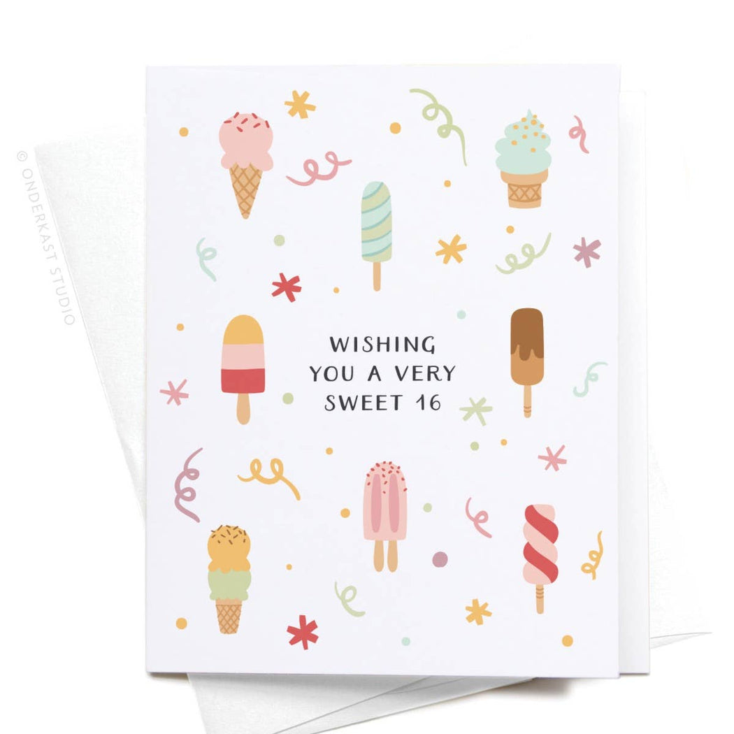 Wishing You A Very Sweet 16 Ice Cream Birthday Card
