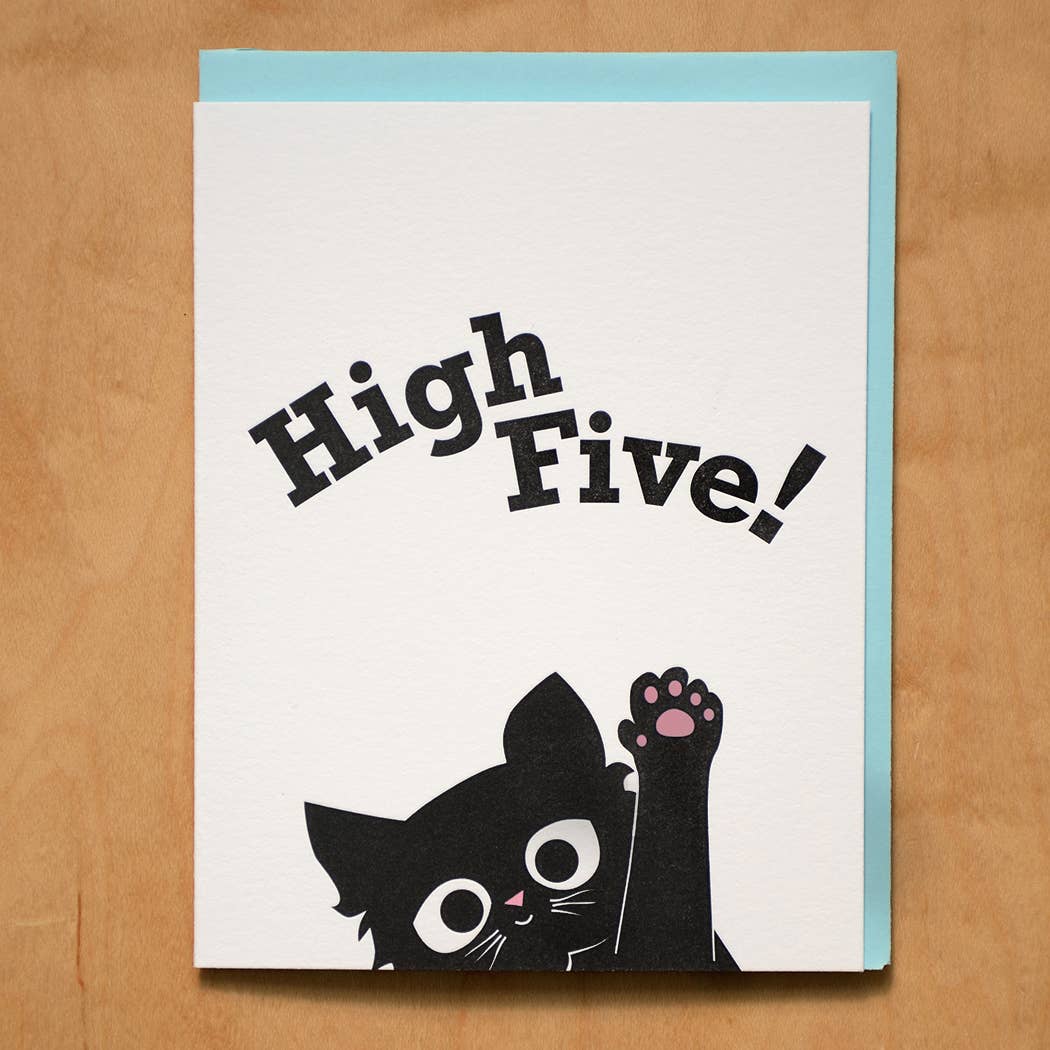 High Five Kitten Cat Card