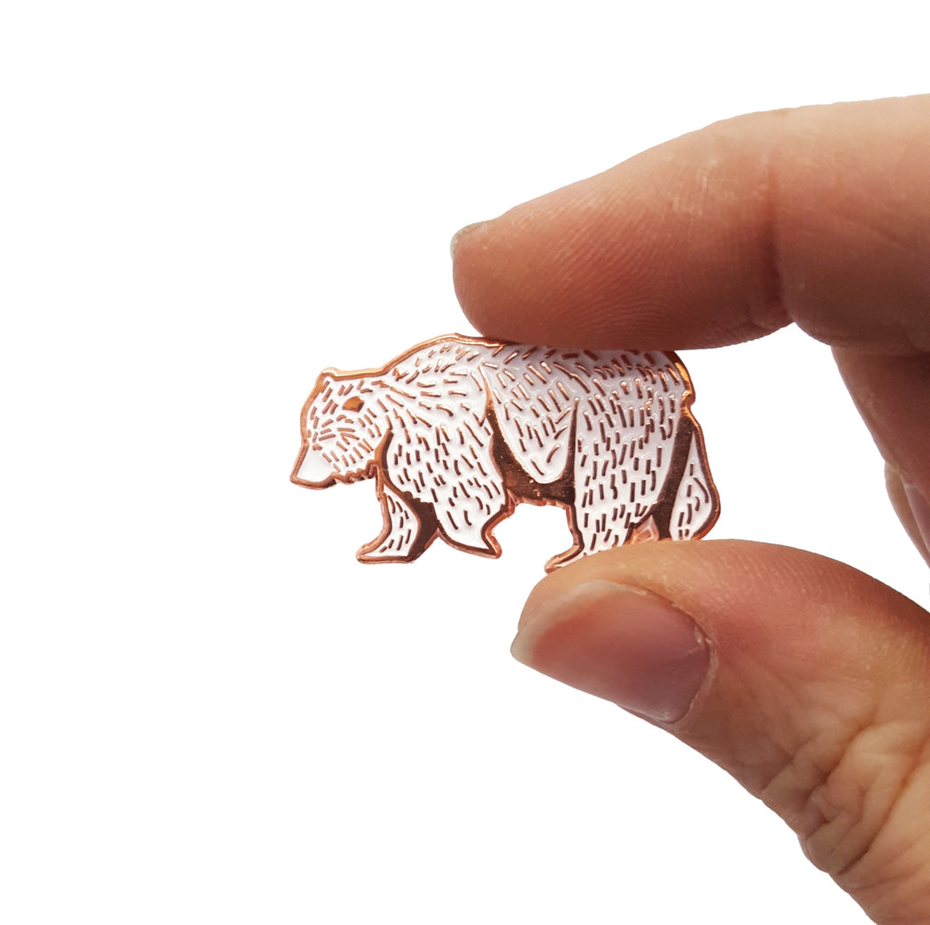 Walking Bear Enamel Pin