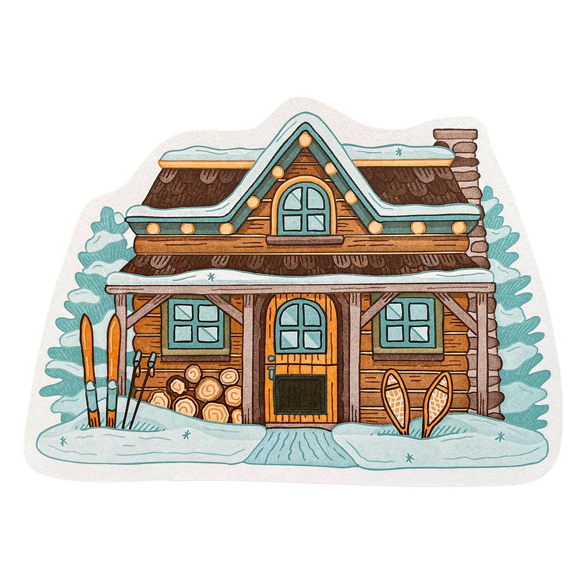 Winter Cabin Postcard