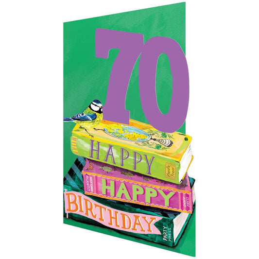 70 Bookstack Birthday Lasercut Card