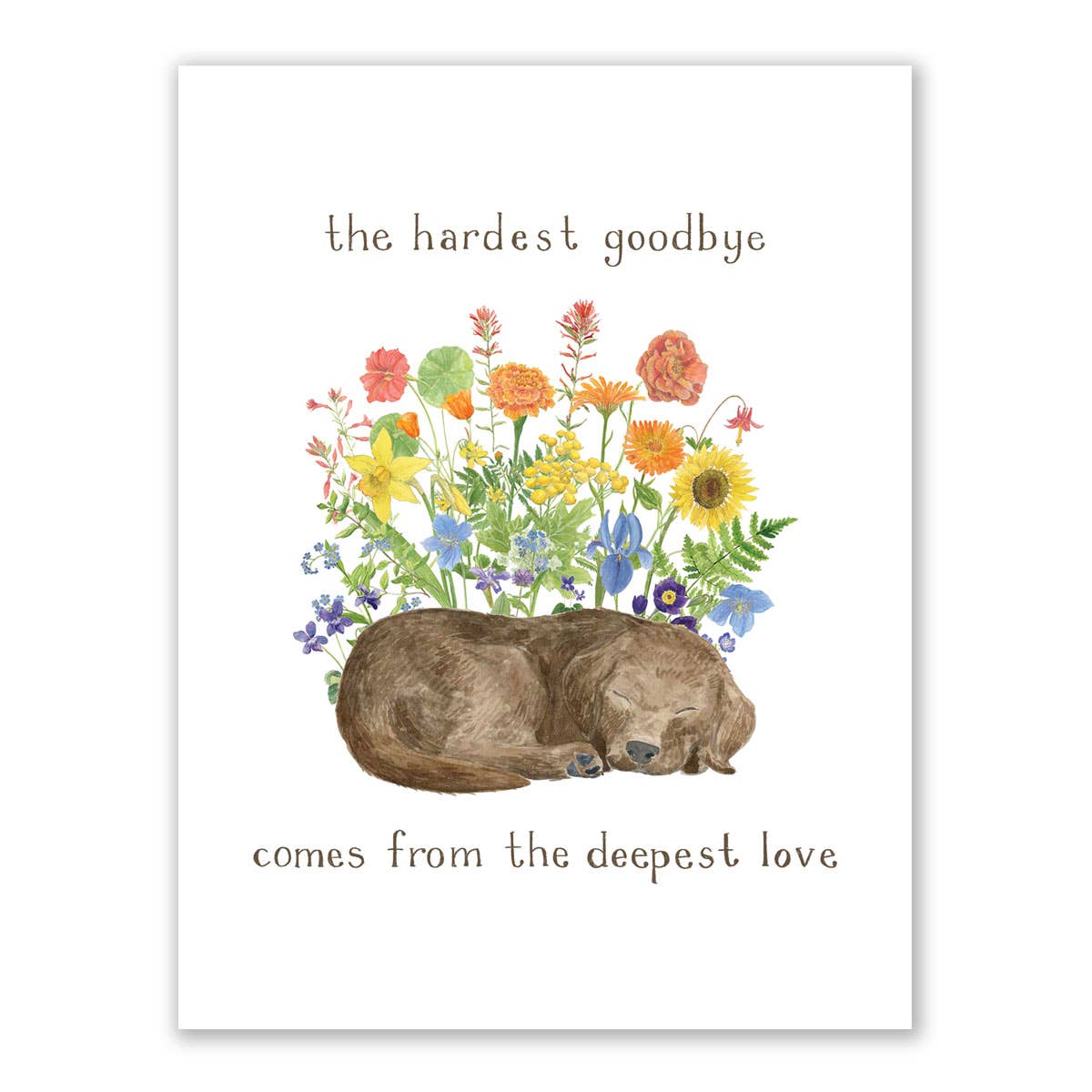 Dog Hardest Goodbye Sympathy Card
