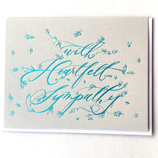 Blue Script With Heartfelt Sympathy Card
