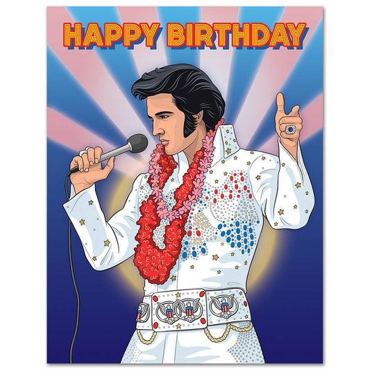 Elvis Rockin Good Time Birthday Card
