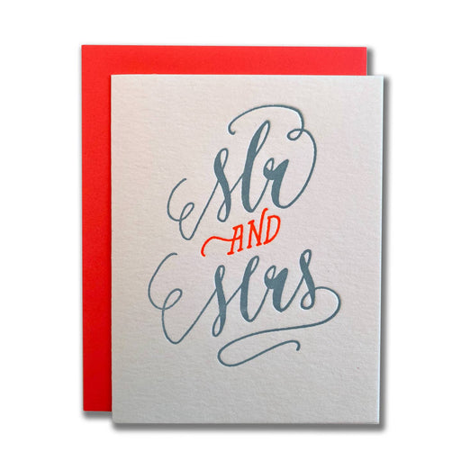 Mr. and Mrs. Script Wedding Card