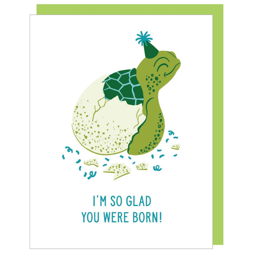 Turtle Hatchling So Glad You Were Born Birthday Card