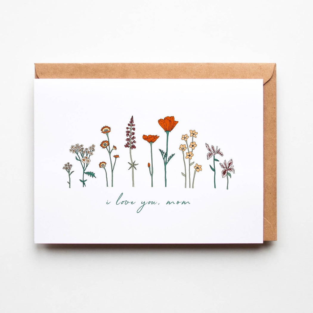 I Love You Mom Floral Card