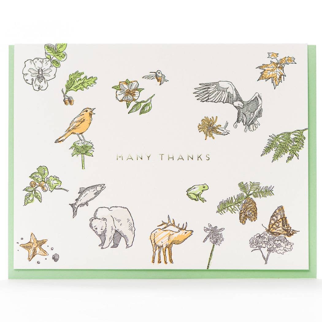 Many Thanks Flora & Fauna Card