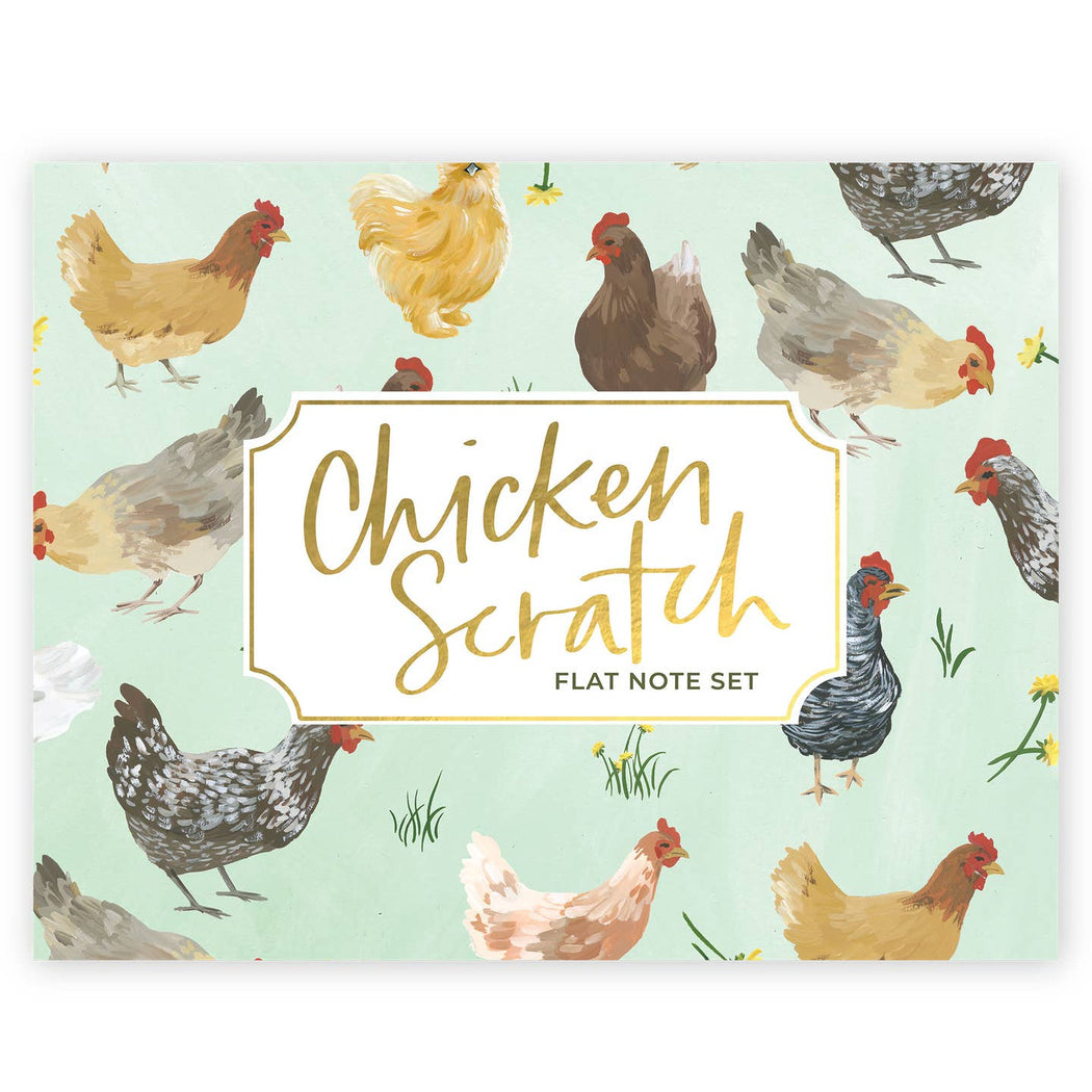 Chicken Scratch Flat Note Social Stationery Set