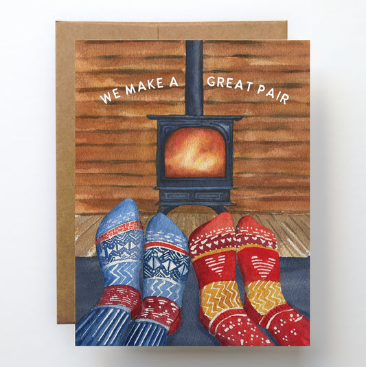 We Make a Great Pair Cozy Socks Card