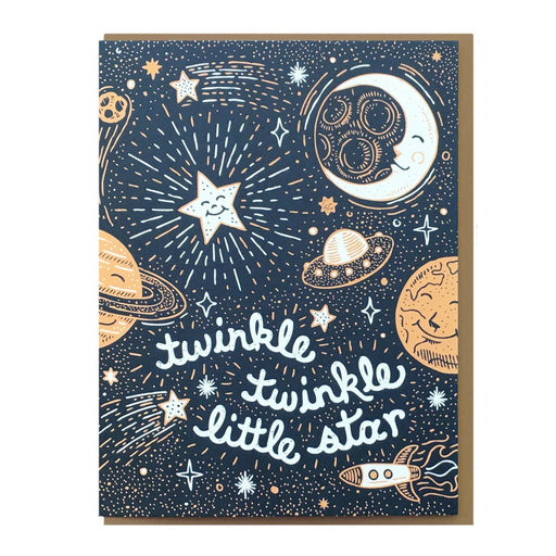Twinkle Little Star Moon Baby Card