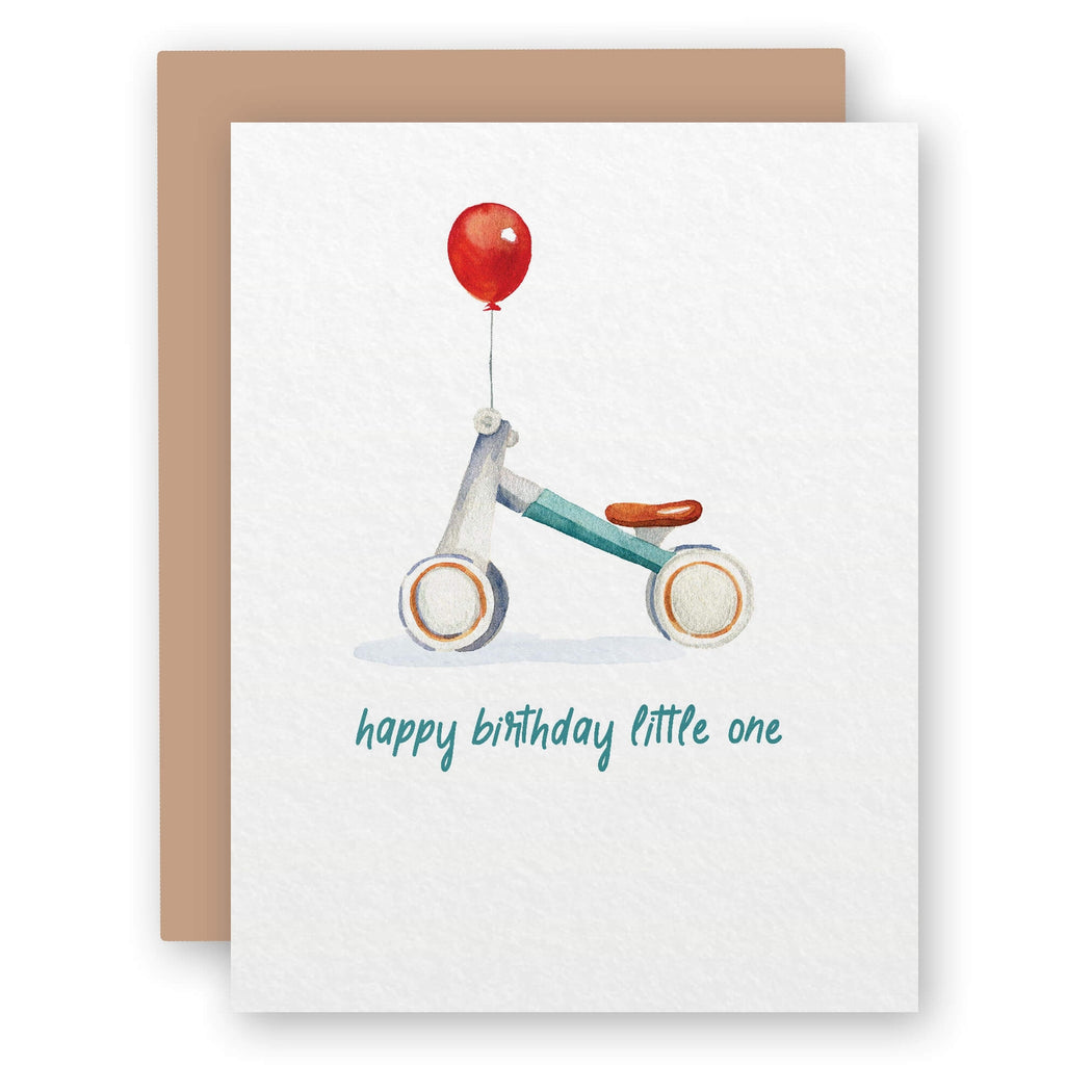 Happy Birthday Little One Bicycle Balloon Card