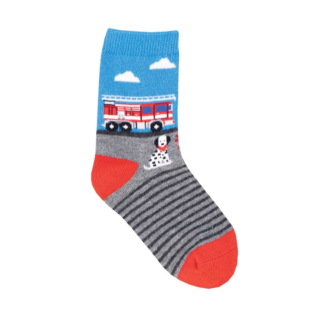 Fire Engine Toddler Socks