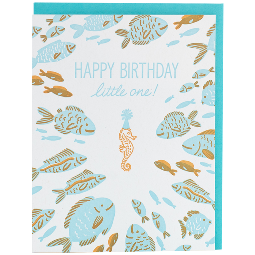 Seahorse Happy Birthday Little One Card