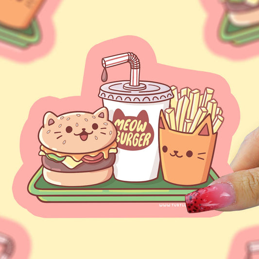Meow Burger Cat Sticker