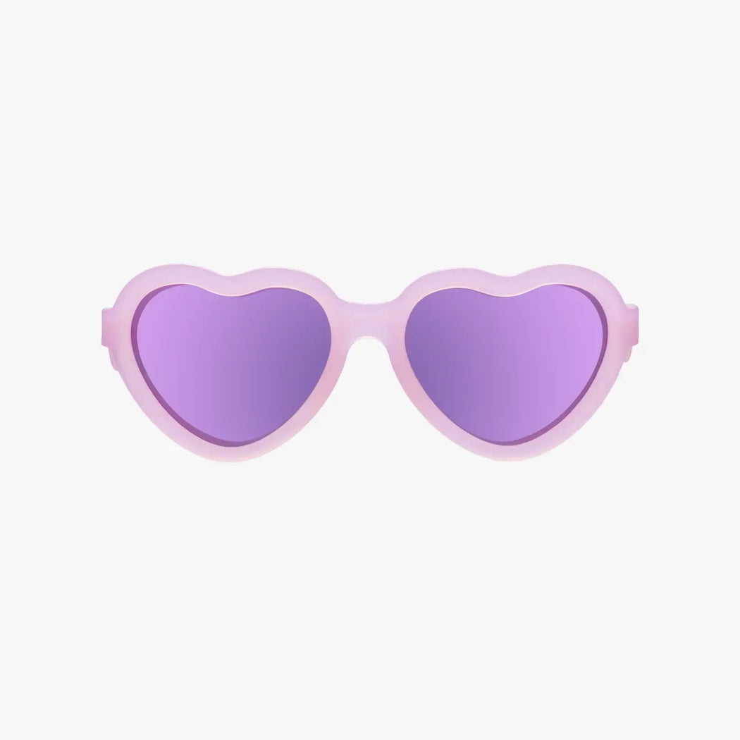 Frosted Pink Polarized Heart Kids Sunglasses