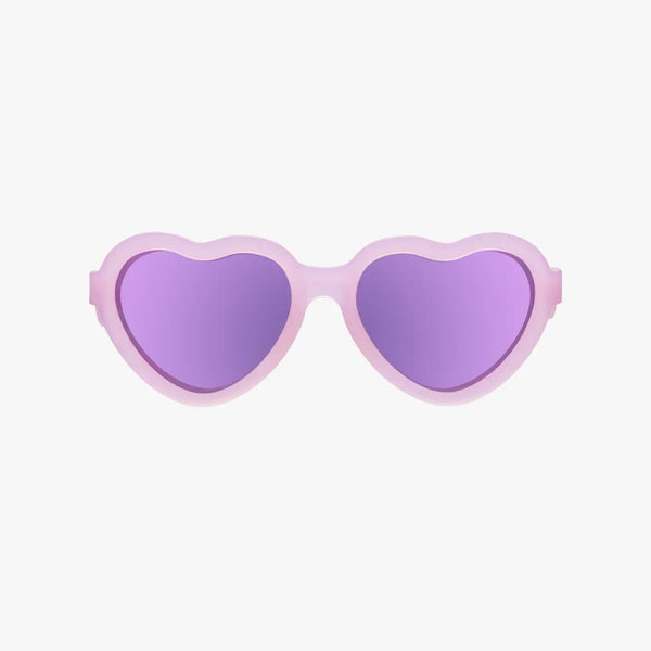 Frosted Pink Polarized Heart Kids Sunglasses