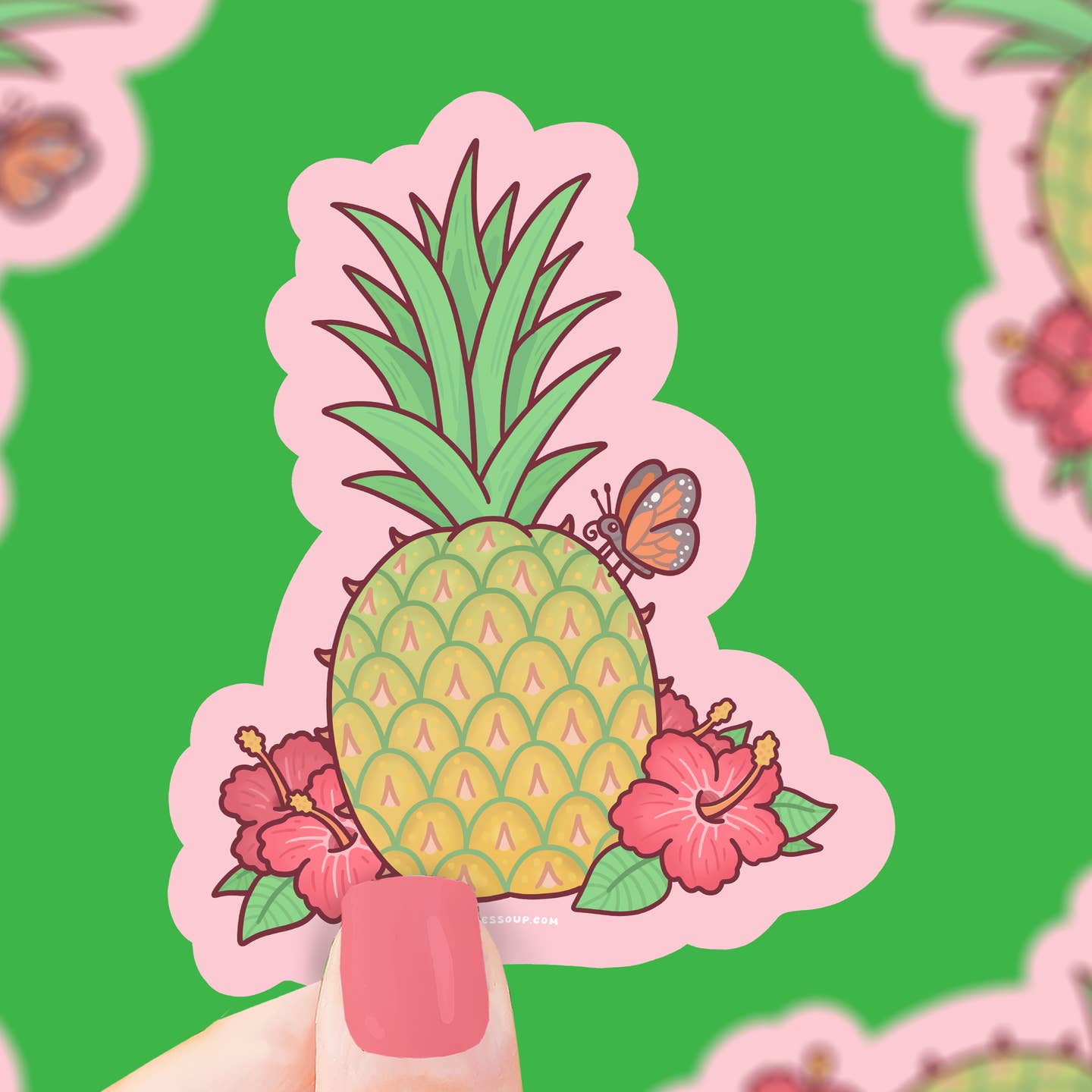 Tropical Pineapple Vinyl Sticker