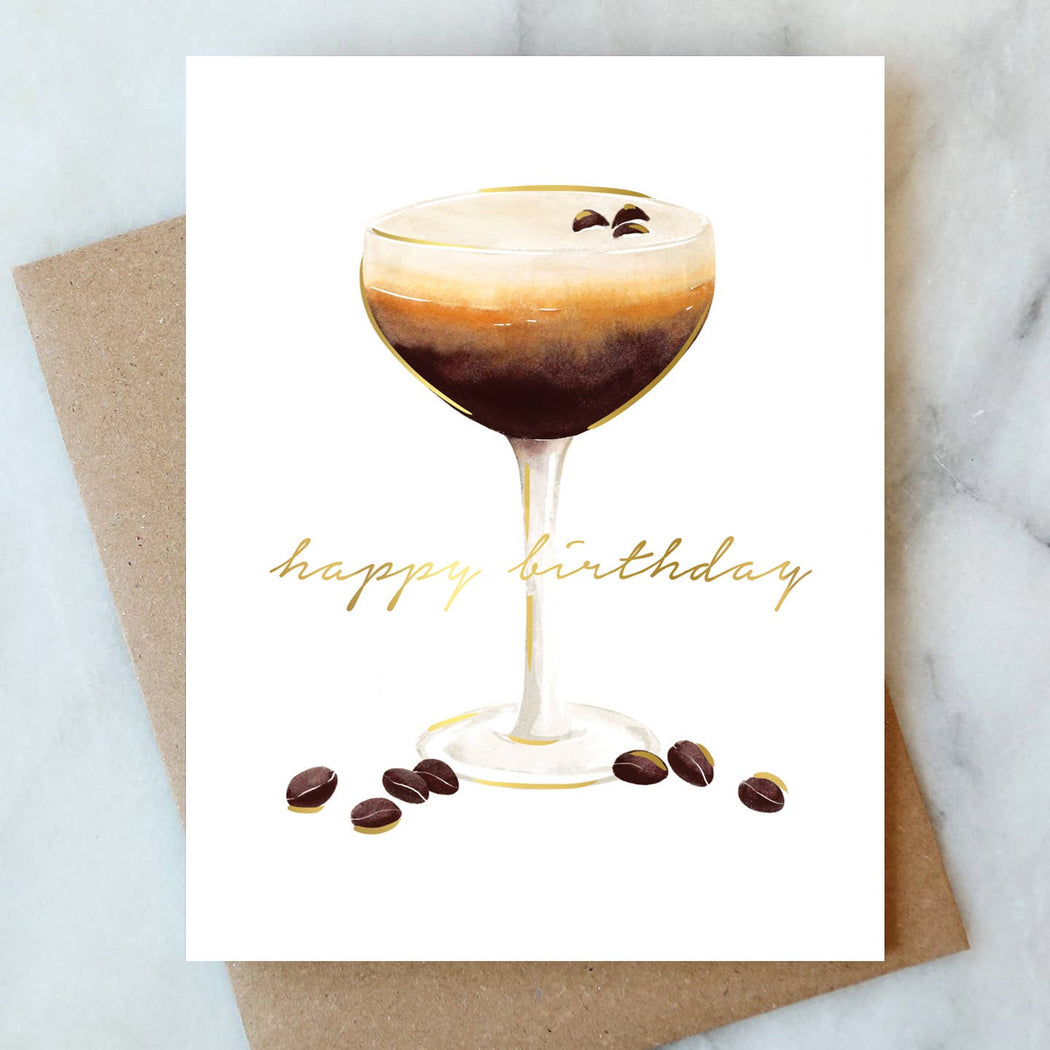 Espresso Martini Happy Birthday Card