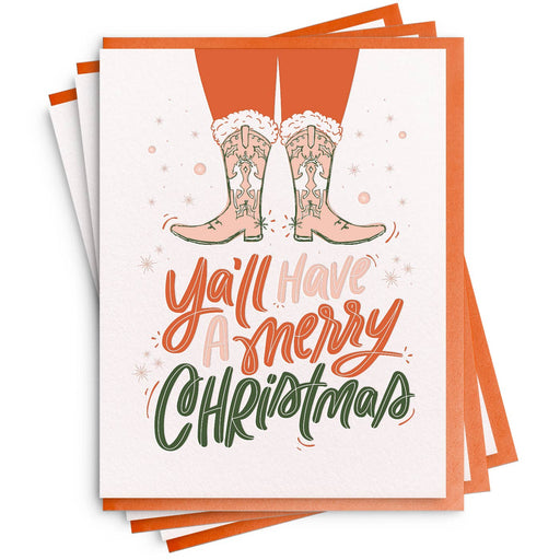 Yall Have a Merry Christmas Boots Card