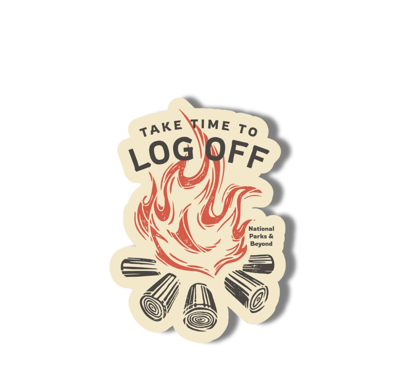 Take Time To Log Off Camping Vinyl Sticker