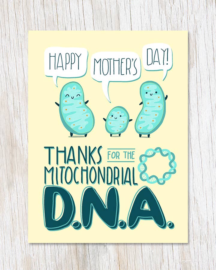 Mitochondrial DNA Mothers Day Card