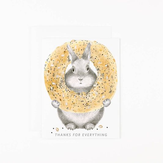Thanks Everything Bagel Bunny Card