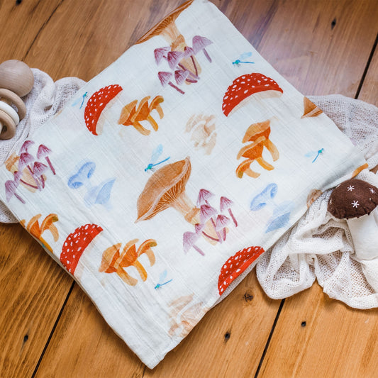 Mushrooms Swaddle Blanket