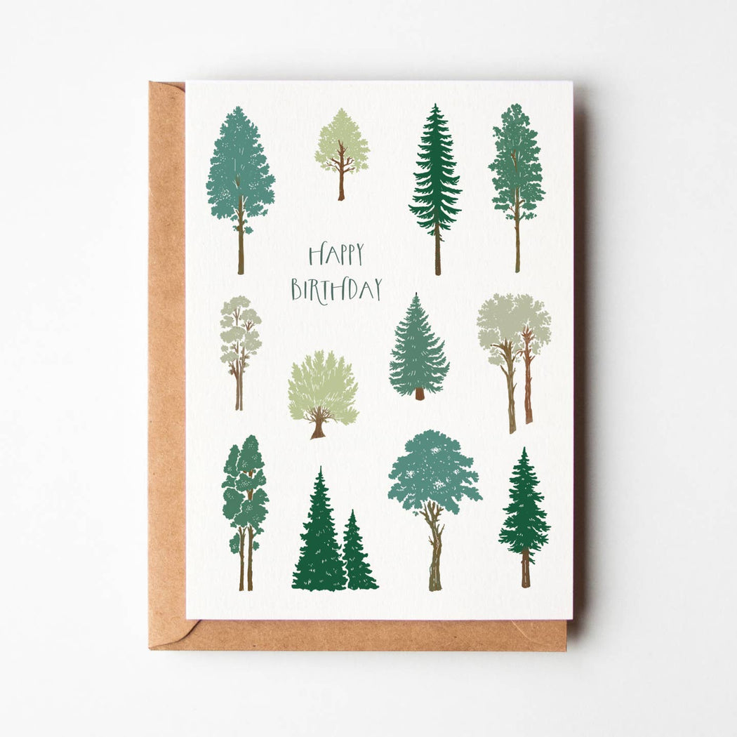 Happy Birthday Tree Varieties Card