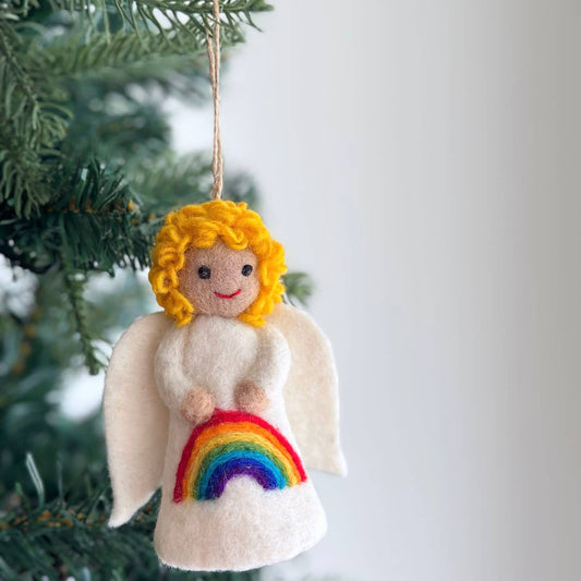Felt Angel Rainbow Ornament