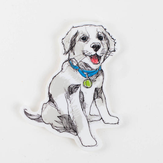 White Dog Pup Vinyl Sticker
