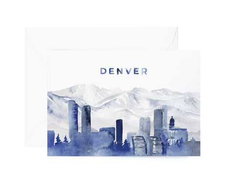 Denver Watercolor Skyline Card