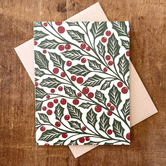 Holly Blank Card