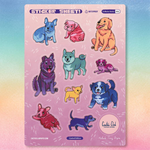 Colorful Dogs Sticker Sheet