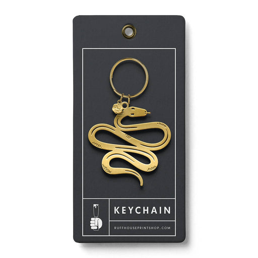 Gold Snake Enamel Keychain