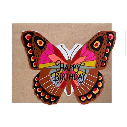 Rainbow Diecut Birthday Butterfly Card