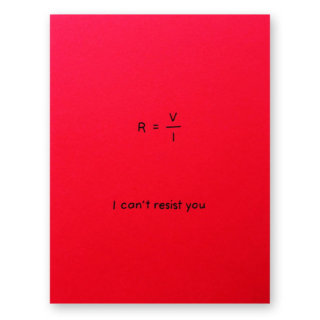 I Cant Resist You Equation Card — Marrygrams