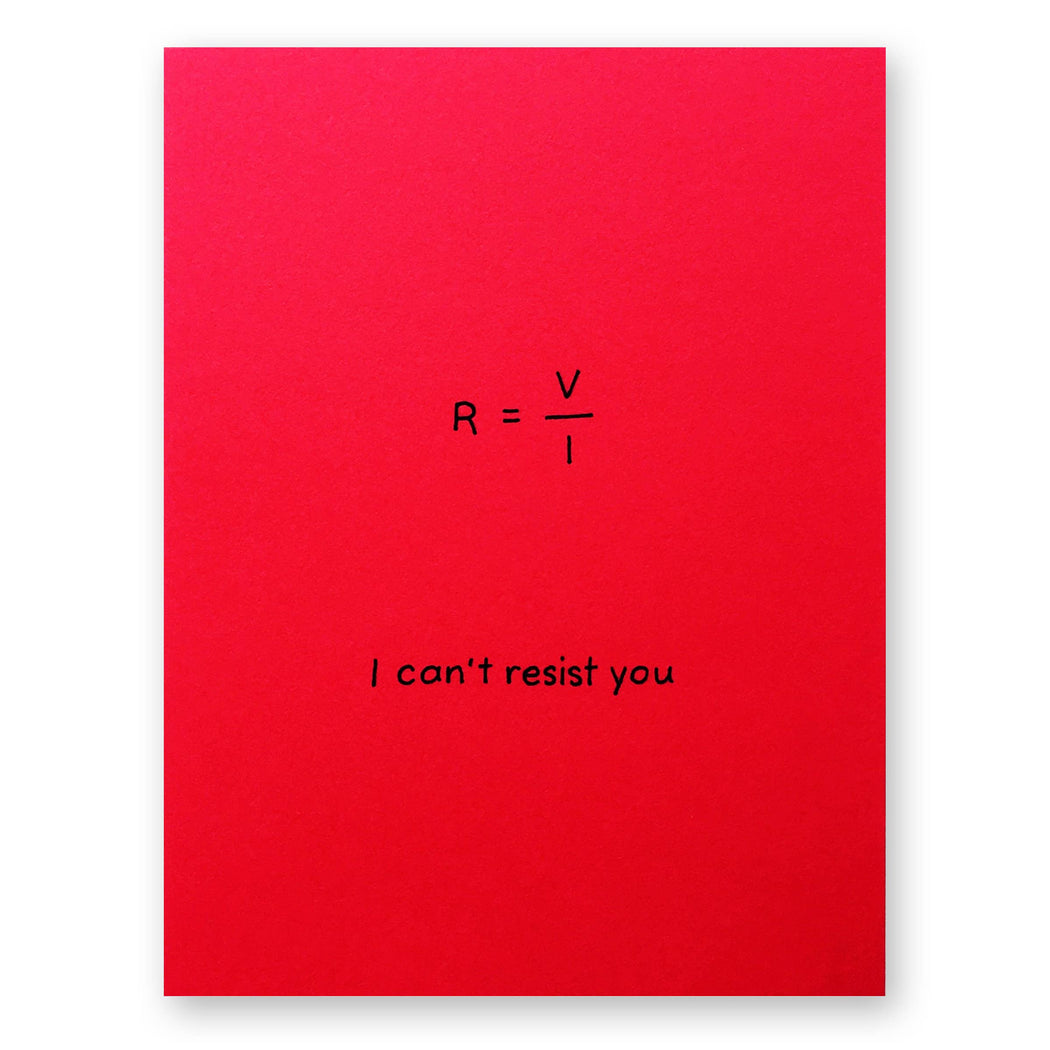 I Cant Resist You Equation Card