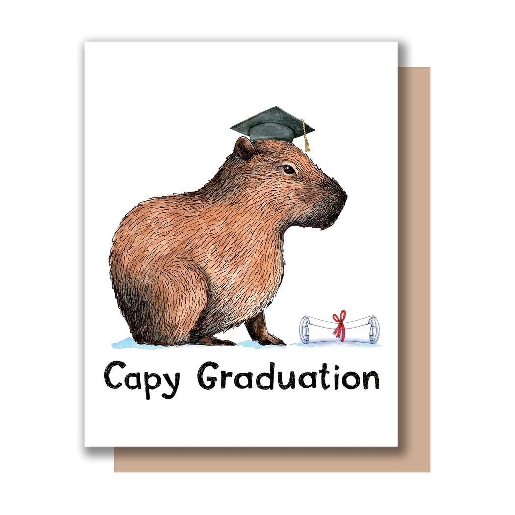 Capy Graduation Capybara Card