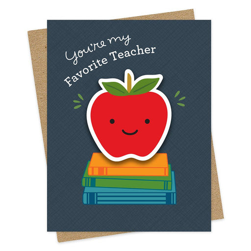 Apple Youre My Favorite Teacher Sticker Card
