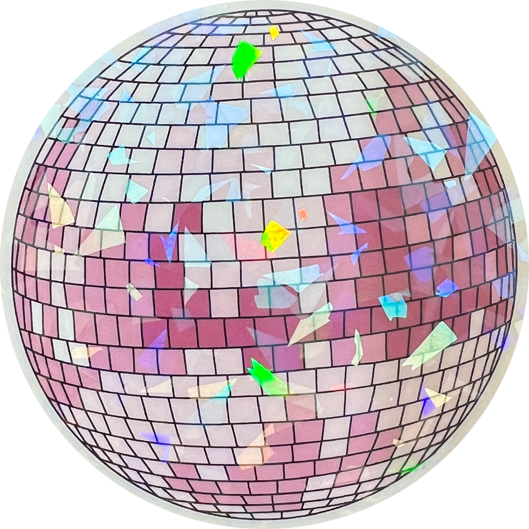 Holographic Disco Ball Vinyl Sticker