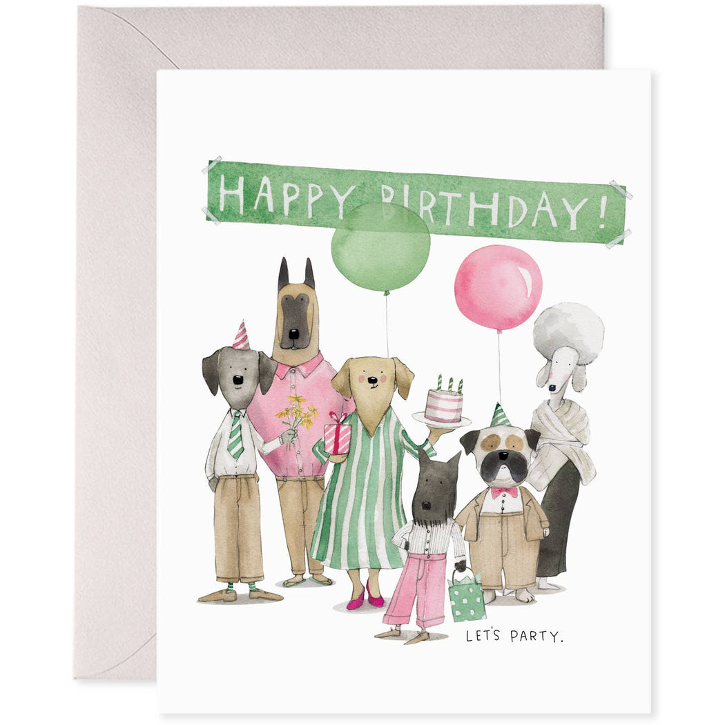 Dog Party Birthday Card