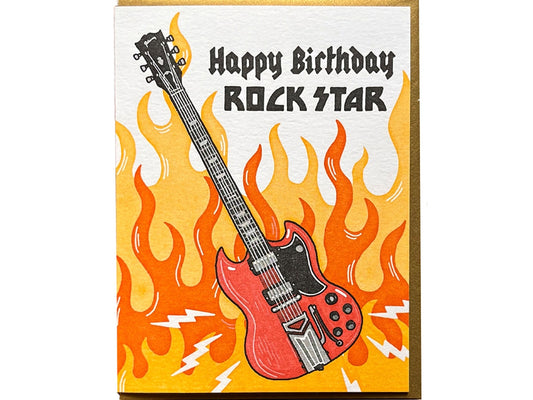 Guitar Birthday Rock Star Card