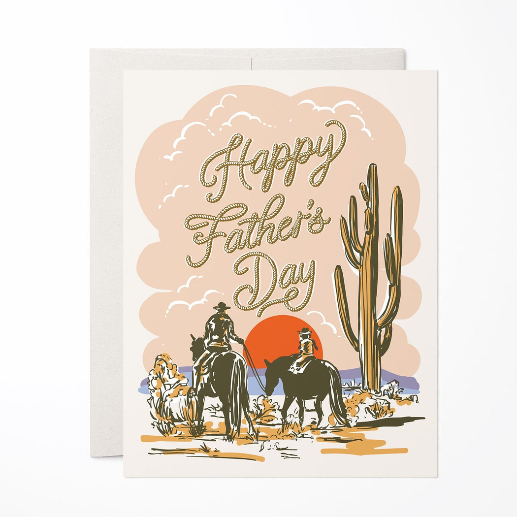 Trail Ride Cowboys Fathers Day Card