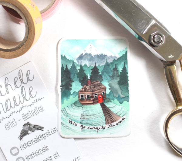 Lets Go Away to the Woods Vinyl Sticker