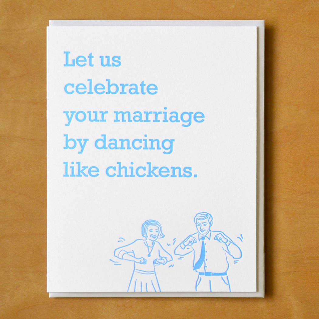 Chicken Dance Wedding Card