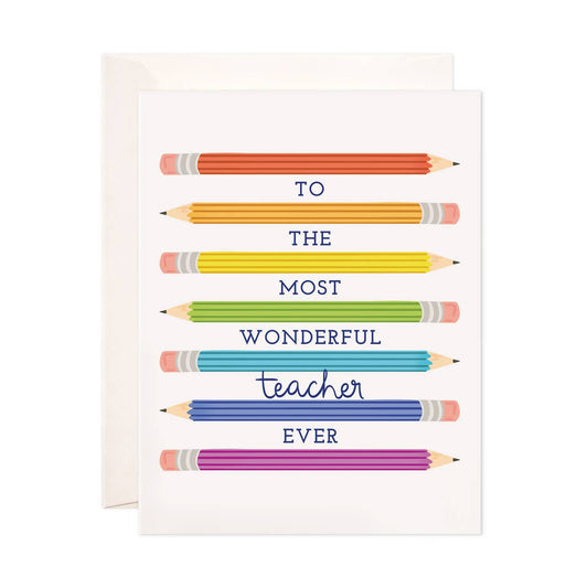 Wonderful Teacher Pencils Card