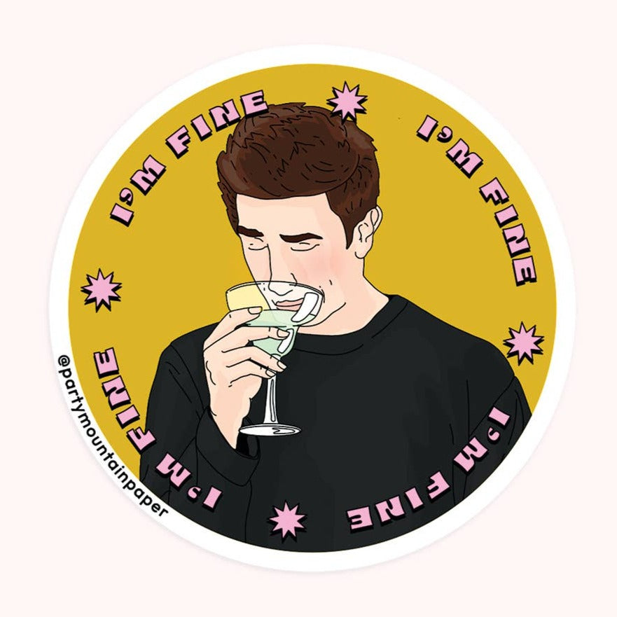 Ross Friends I'm Fine Sticker Vinyl Sticker — Marrygrams