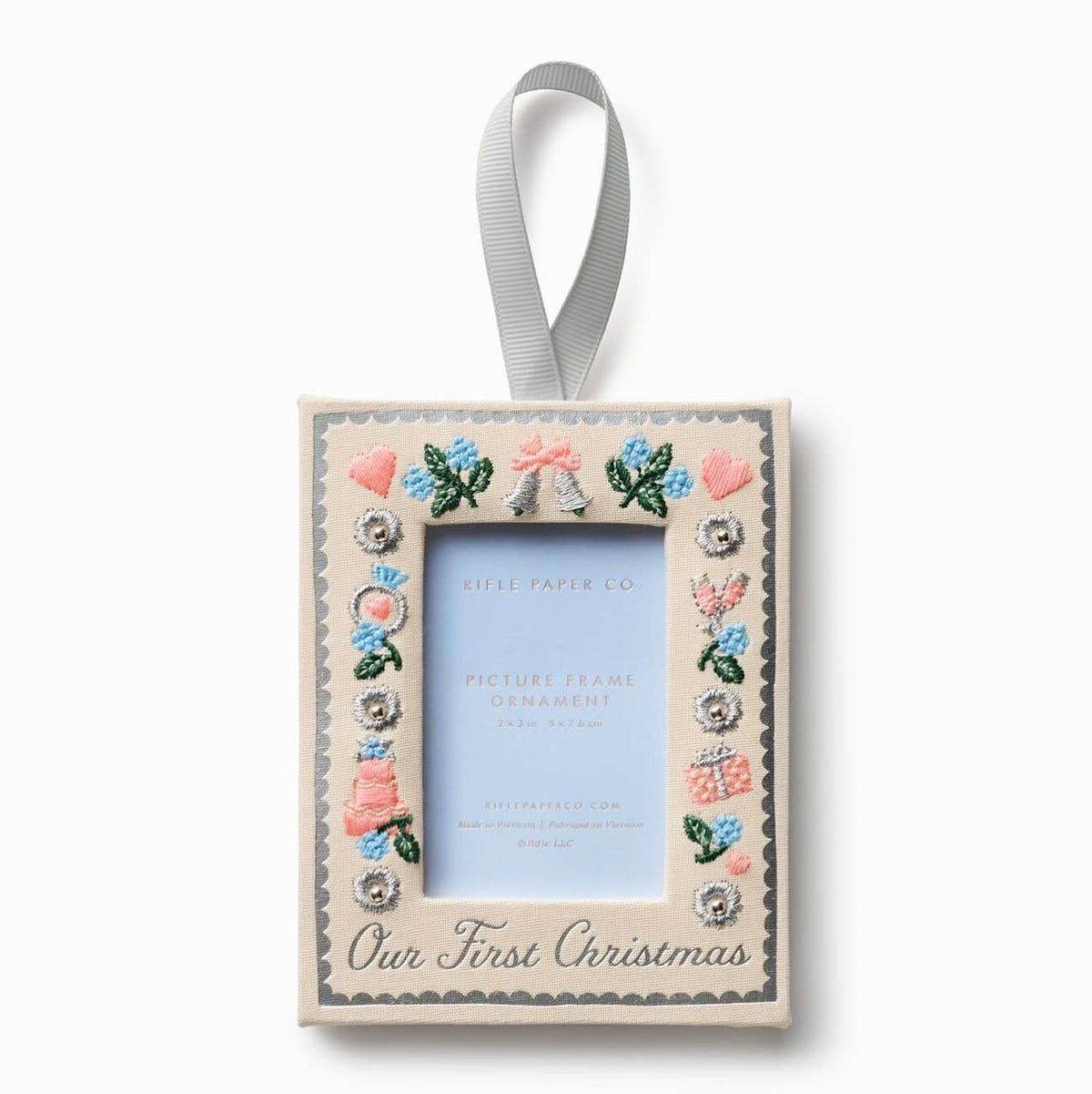 Our First Christmas Embroidered Frame Ornament