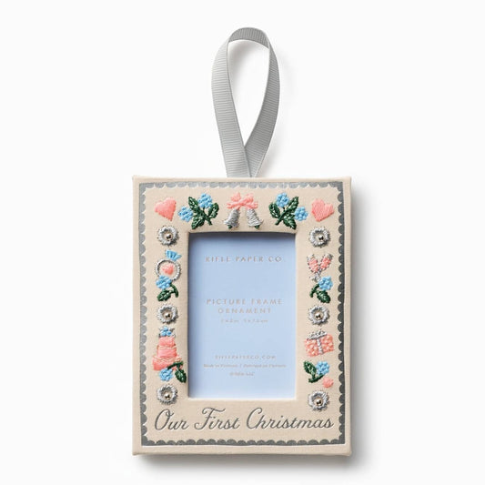 Our First Christmas Embroidered Frame Ornament